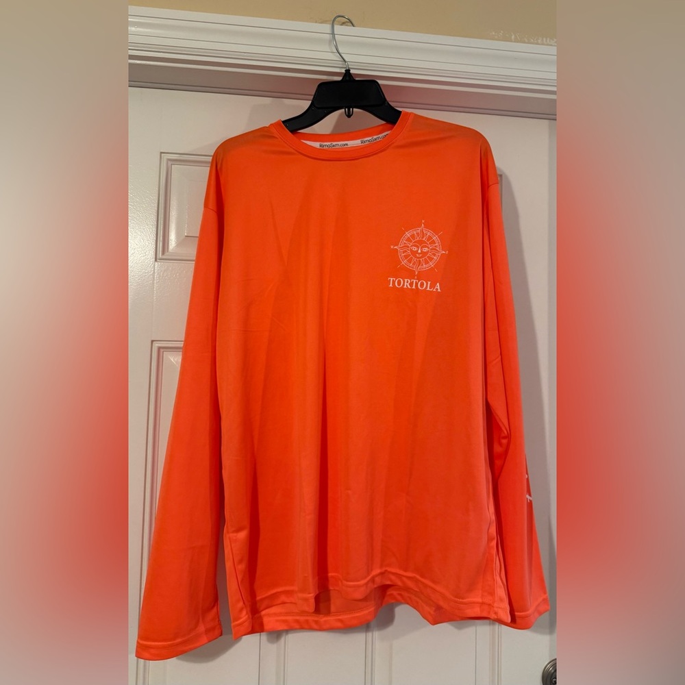 Orange Long Sleeve UV Shirt with Tortola Logo